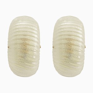 Lampade da parete in vetro di Murano e ottone, Italia, anni '90, set di 2