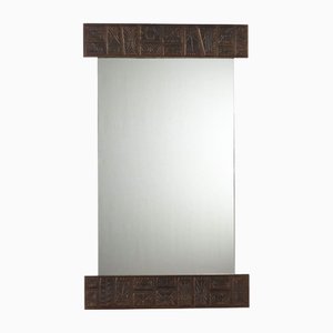 Miroir Mural Vintage en Verre et Cuivre, Italie, 1960s