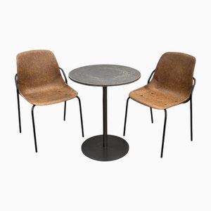 Chaises et Table de Salle à Manger en Chanvre de Vepa, Set de 3
