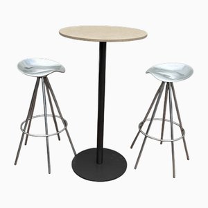 Patio Table & Aluminium & Chrome Jamaica Stools by Pepe Coates for Amat, Set of 3