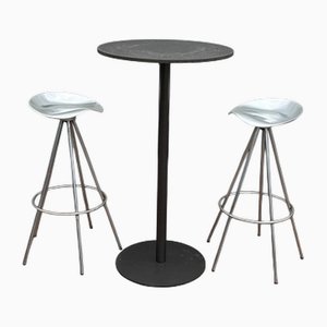 Patio Table & Aluminium & Chrome Jamaica Stools by Pepe Coates for Amat, Set of 3