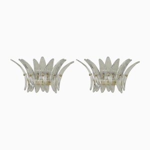 Murano Wall Lamps Corto in Clear Glass, Set of 2