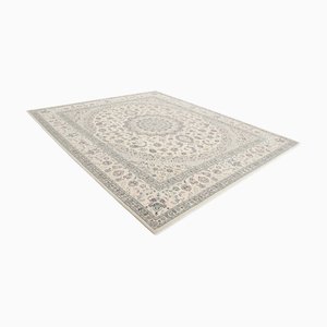 Middle Eastern Nain Hand-Knotted Rug with Floral Motifs