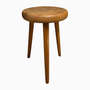 French Primitive Oak Stool, 1970s