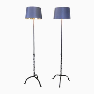 Arts and Crafts Stehlampen aus Eisen, 1960, 2er Set