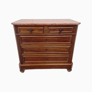 Chest of Drawers in Mahogany with Marble Top