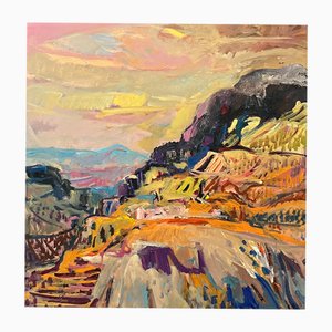 Jean Krille, Landschaft 143, Öl auf Masonite, 1986