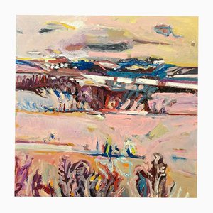 Jean Krille, Landschaft 144, Öl auf Hartfaser, 1985