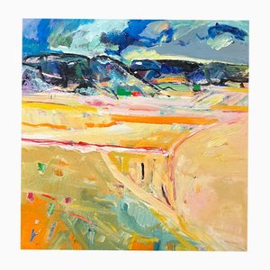 Jean Krille, Landschaft 145, Öl auf Masonite, 1980er