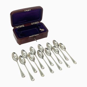 Dutch Silver Tea Spoons in Box by Van Outvorst Junior & Son, Amsterdam, Netherlands, 1917, Set of 12