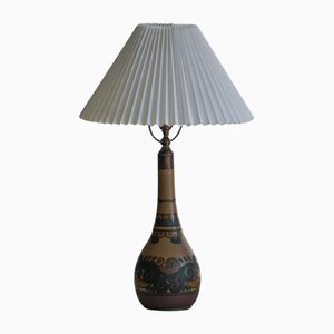 Art Nouveau Table Lamp in Terracotta attributed to L. Hjorth, Bornholm, 1930s
