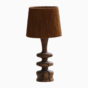 Skandinavische Wabi Sabi Skulpturale Tischlampe aus Kiefernholz, 1960er