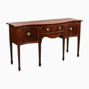 Antikes Serpentin Sideboard aus Mahagoni mit Intarsien, 1880er
