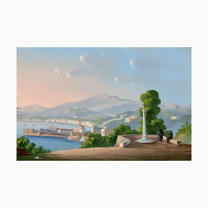 Neapolitan School, Castellamare, Bay of Naples, 1800s, Gouache