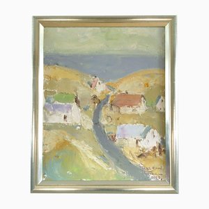 Coastal Road to the Sea, Peinture à l'huile, Encadrée