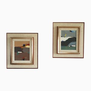Dual Horizons, Ölgemälde, Gerahmt, 2er Set
