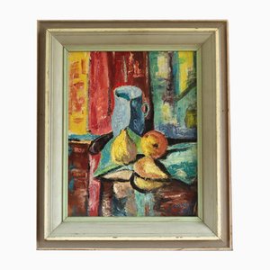 Jarra y peras, Pintura al óleo, Enmarcado