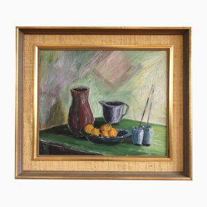 Obst & Pinsel, Ölgemälde, Gerahmt