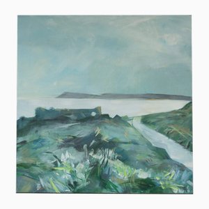 Nicky Knill Jones, Cornish Coast, pintura sobre lienzo, enmarcado