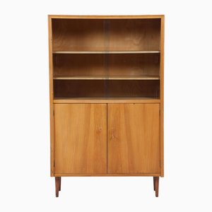 Mueble Mid-Century de vidrio y madera, años 60