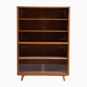 Gabinete de madera Mid-Century con detalles en oro