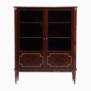 Mid-Century Mahogany Display Cabinet with Brass Details, 1960s