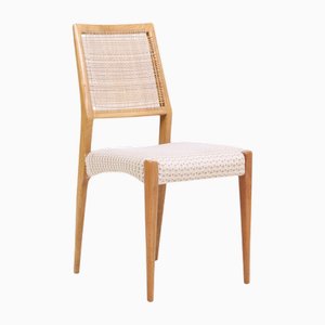 Vintage Chairs with Wickerwork, 1960s, Set of 4