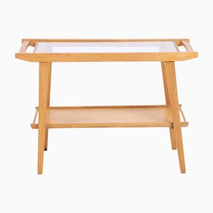 Mesa auxiliar vintage de vidrio, años 60
