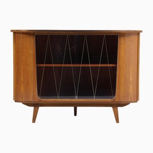 Vintage Corner Dresser with Sliding Glass Doors, 1960s