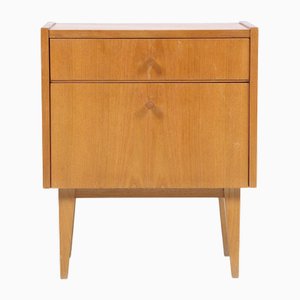 Cajonera Mid-Century con solapa y cajón de madera, años 60