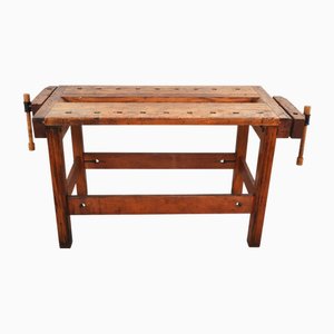 Vintage Beech Carpenter's Workbench, 1930s