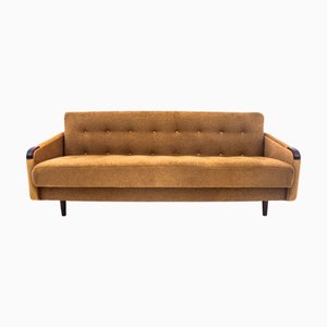 Canapé Mid-Century Moderne Bouclé Jaune, Danemark, 1960s