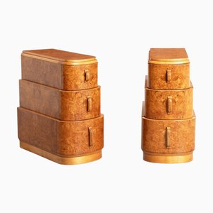Art Deco Nachtschränke von Hille, 1930er, 2er Set