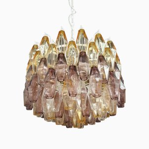 Art Deco Style Polyhedron Murano Glass Chandelier in the style of Venini, 1960s