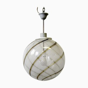 Lámpara colgante de cristal de Murano atribuida a Venini, Venecia, Italia, años 50