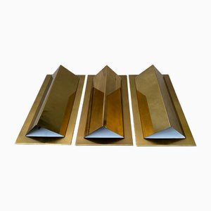 Vintage Wall Lamps in Brass from Liro, Set of 3