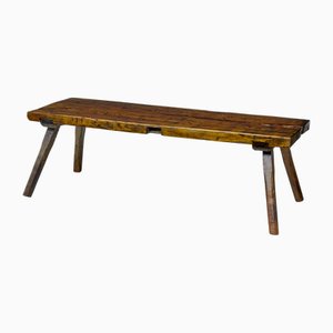 Scandinavian Rustic Elm Bench, 1860s