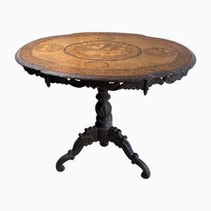 Mesa abatible de marquetería de la Selva Negra, siglo XIX
