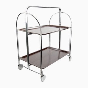 Mid-Century Dinette Foldable Serving Trolley from Bremshey Solingen, 1950s