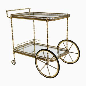 Chariot de Bar en Laiton de Maison Baguès, France, 1950s