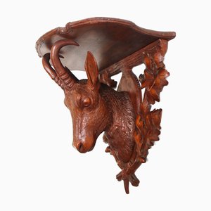 Étagère Murale 19ème Siècle en Chamois de la Forêt-Noire, Suisse, 1890