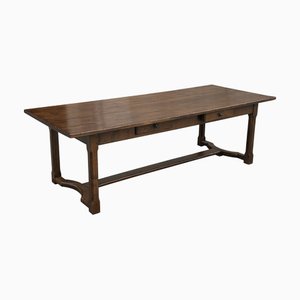 Large 19th Century French Oak Farmhouse Dining Table, 1880