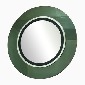 Vintage Crystal Arte Circular Wall Mirror attributed to Carlo De Carli, 1960s