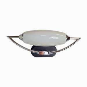 Vintage Bolero Wall Lamp in White Glass by Dieter Sieger for Peill & Putzler, Germany, 1970s