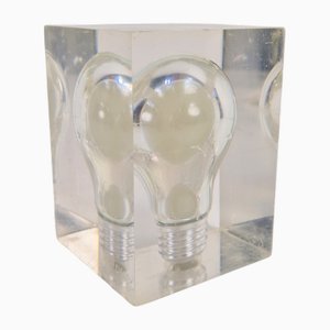 French Pop Art Ampoule Light Bulb in Acrylic Glass by Pierre Giraudon, 1970s