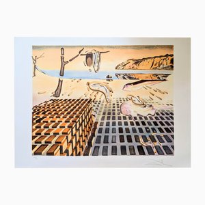 Salvador Dali, Disintegration of the Persistence of Memory (Melting Clocks), Signed Color Lithograph, 1985