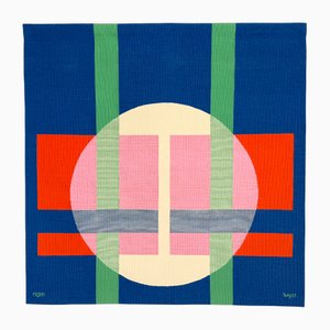 Bauhaus Wall Hanging Decor White Circle Over Structure by Herbert Bayer for NGM, Germany, 1988