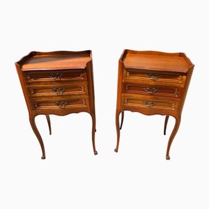 Louis XV Bedside Tables with 3 Drawers from NF Ameublement, 1960s, Set of 2