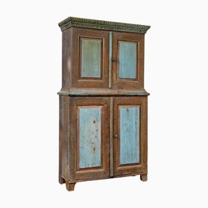 19th Century Rustic Swedish Hand Painted Cupboard, 1830