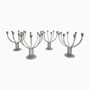 Modern Scandinavian Candleholders in Steel by M. Hagberg for Ikea, 1970s, Set of 4